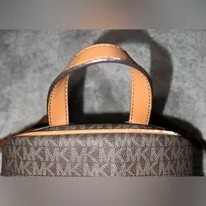 MICHAEL Michael Kors Brown Backpack with Decorative Patches Michael Kors Rhea Medium Pebbled Leather Bookbag, Logo  main image 3